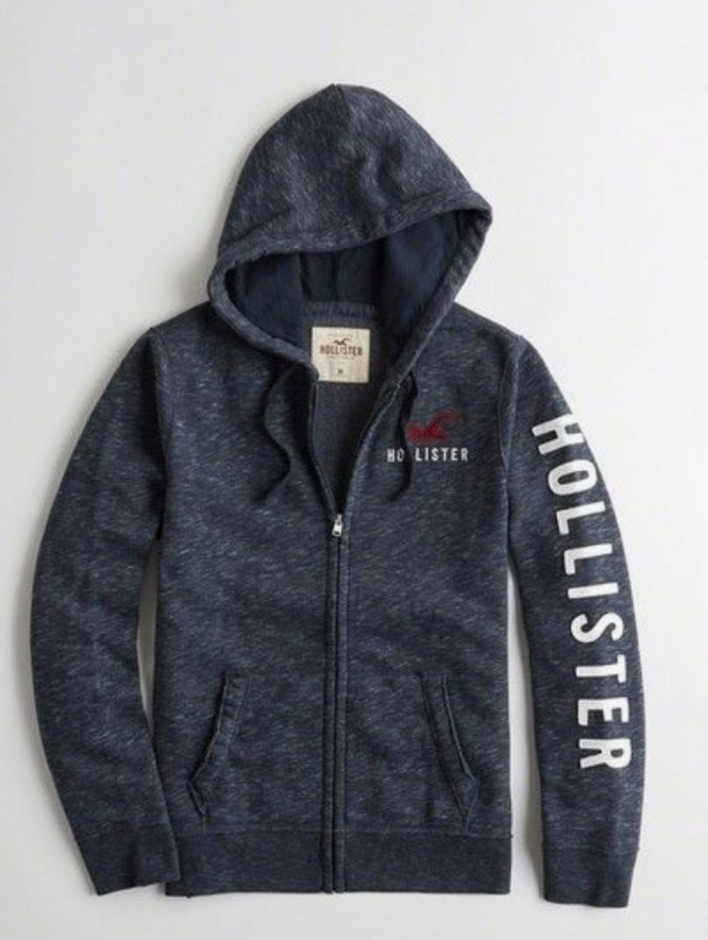 Hollister Embroided Logo Hooded Zip Up Sweatshirt. New Without Tags
